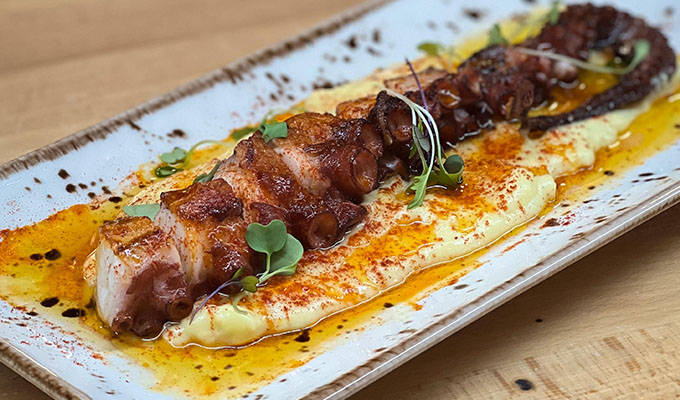 Pulpo a la brasa.